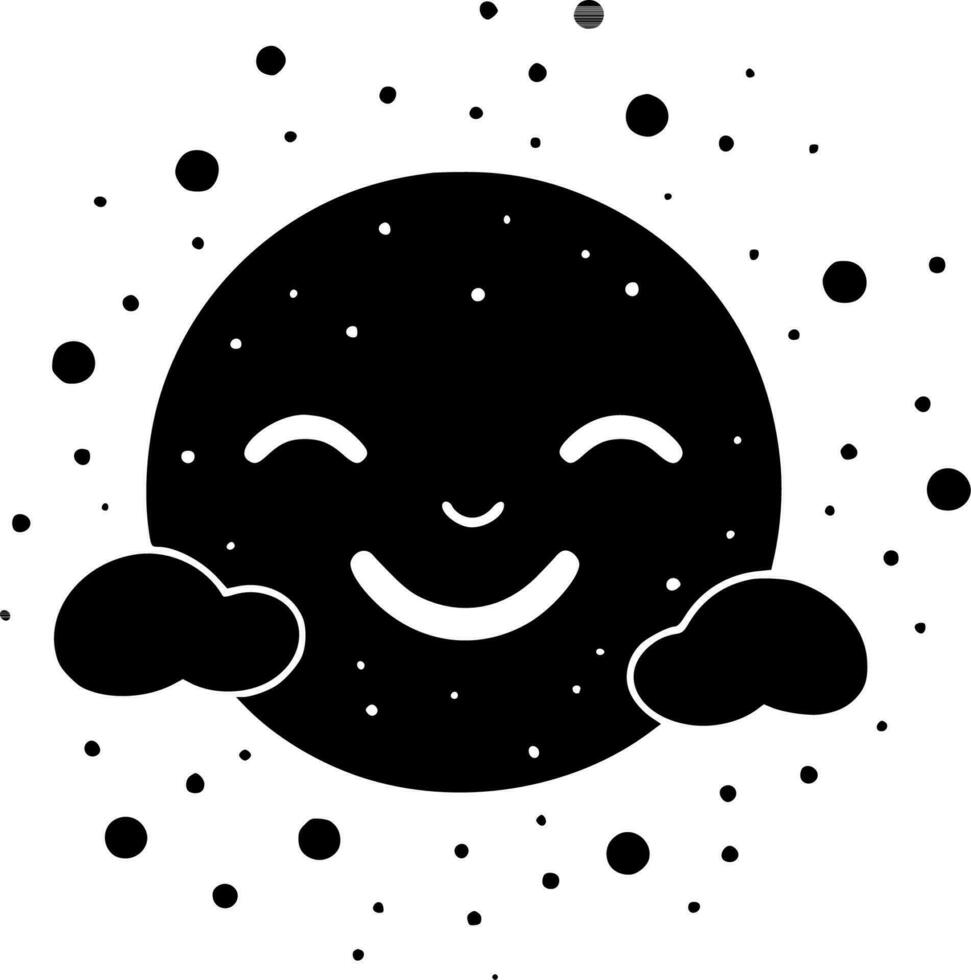 céleste - noir et blanc isolé icône - vecteur illustration
