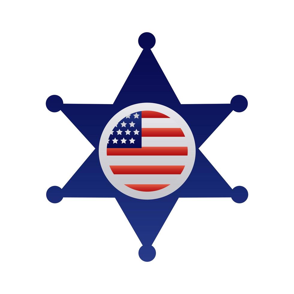 style dégradé étoile emblème du shérif vecteur