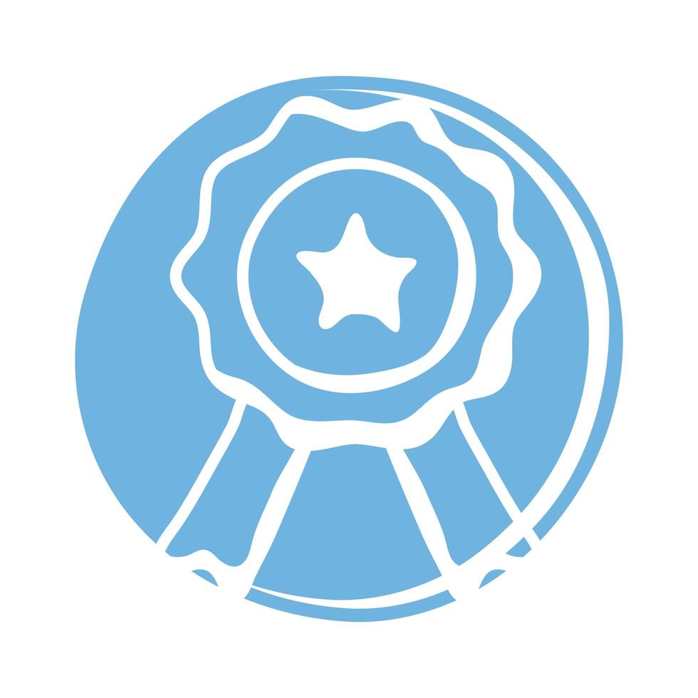 sceau de dentelle avec icône de style bloc étoile vecteur