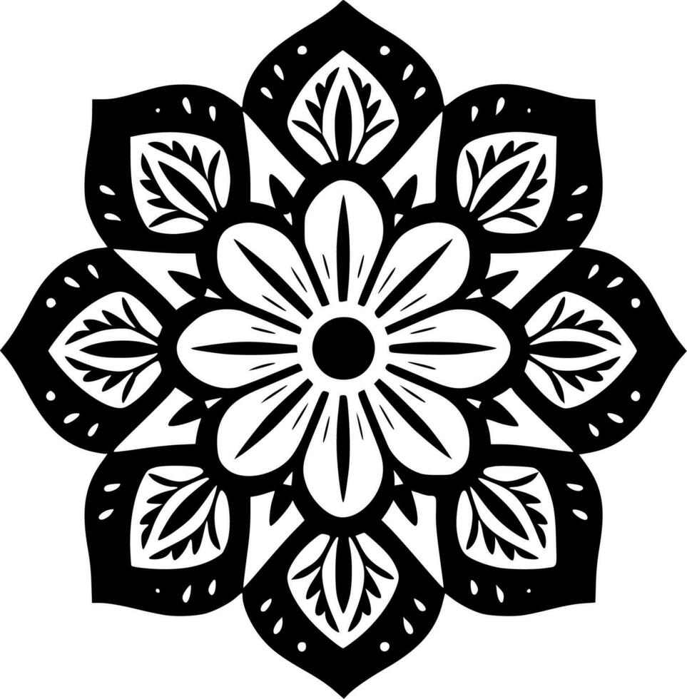 mandala, noir et blanc vecteur illustration