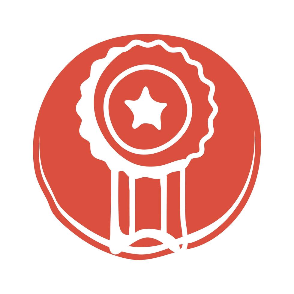 sceau de dentelle avec icône de style bloc étoile vecteur