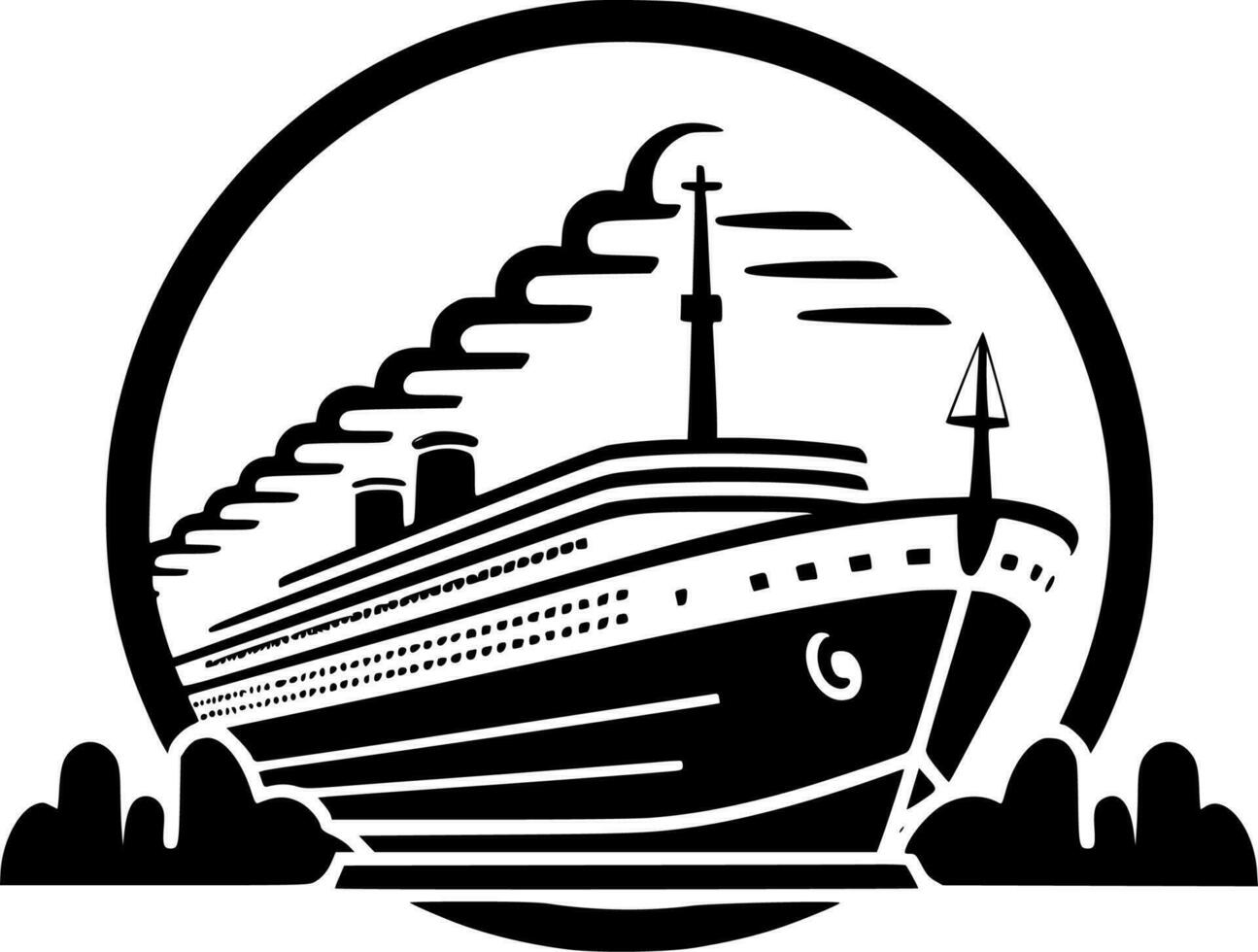 croisière - minimaliste et plat logo - vecteur illustration