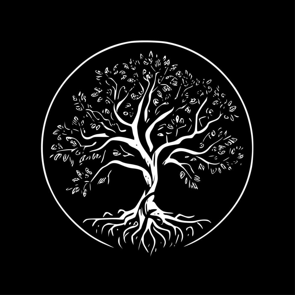 arbre de la vie - minimaliste et plat logo - vecteur illustration