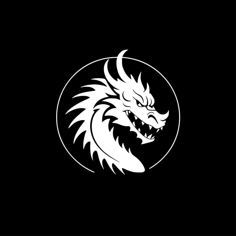 dragon - minimaliste et plat logo - vecteur illustration