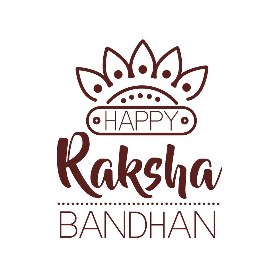 joyeuse fête de raksha bandhan avec style de ligne de décoration florale vecteur