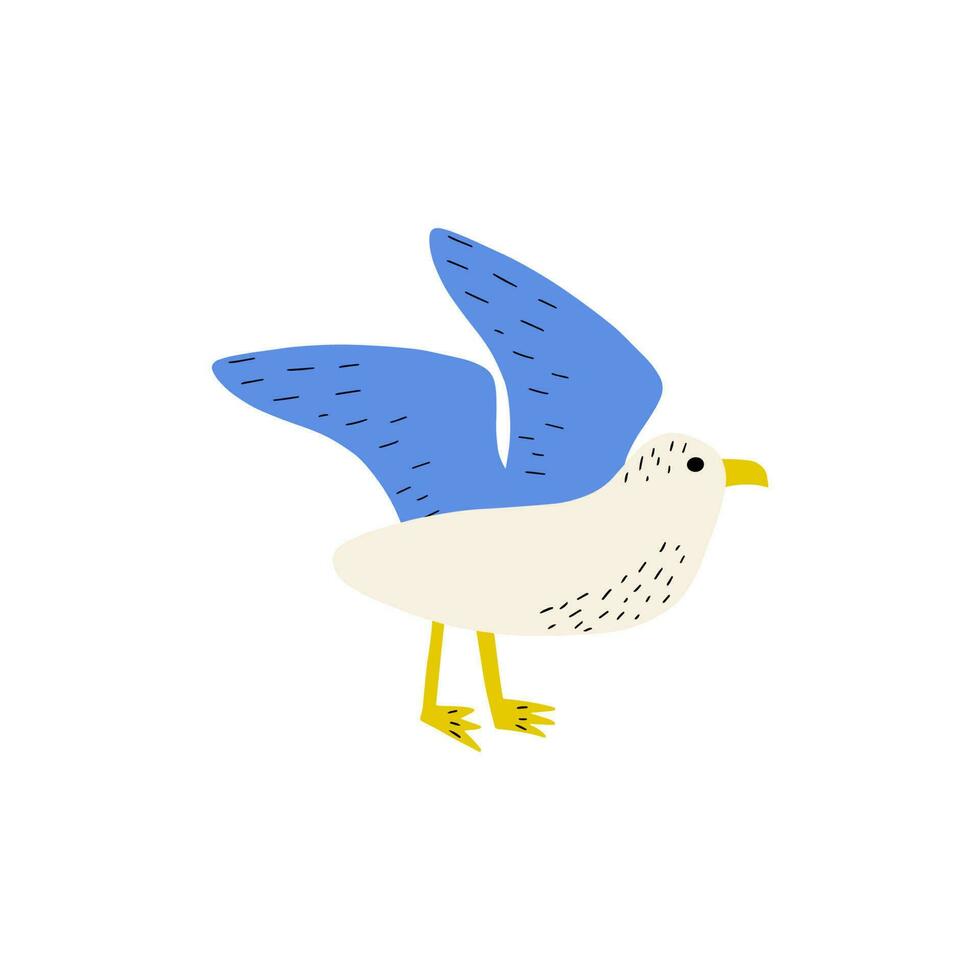 mouette. atlantique oiseau de mer. Marin animal vecteur illustration sur blanc Contexte.