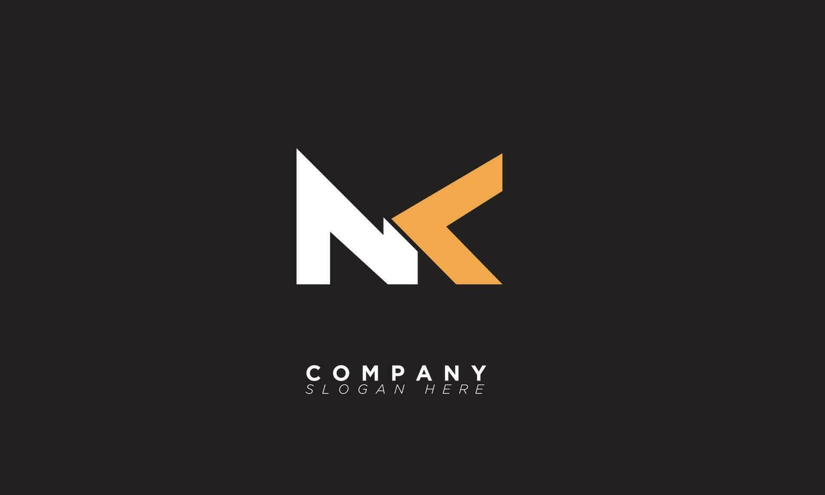 nk alphabet lettres initiales monogramme logo kn, n et k vecteur