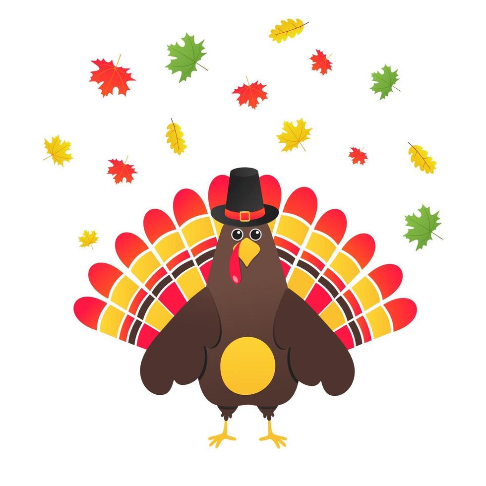 illustration vectorielle de joyeux thanksgiving day plat style design affiche vecteur