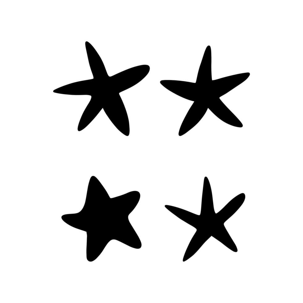 étoile de mer. noir silhouette. atlantique étoile. Marin animal vecteur illustration sur blanc Contexte.
