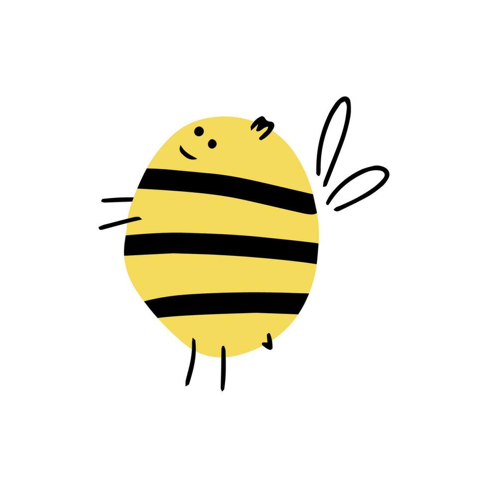 dessin animé abeille pour concept conception. animal personnage conception. vecteur illustration dans plat style.