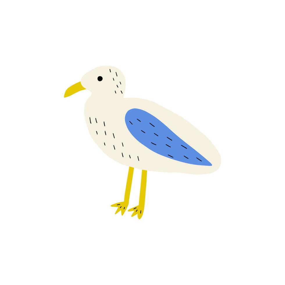 mouette. atlantique oiseau de mer. Marin animal vecteur illustration sur blanc Contexte.