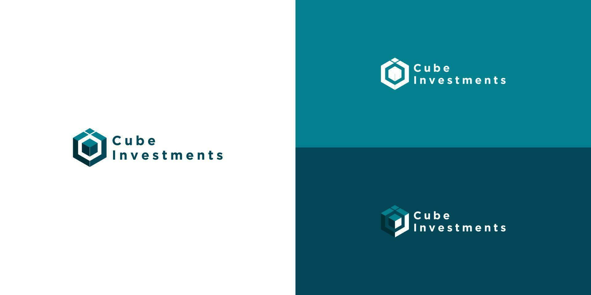cube investissement logo conception modèle vecteur