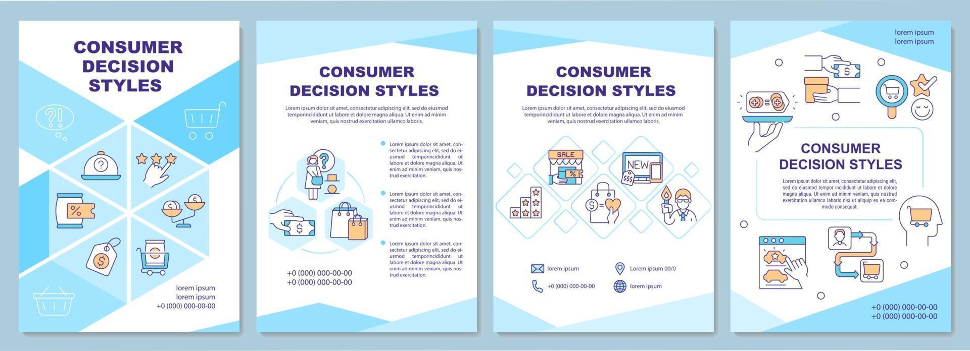 modèle de brochure sur les styles de décision des consommateurs vecteur