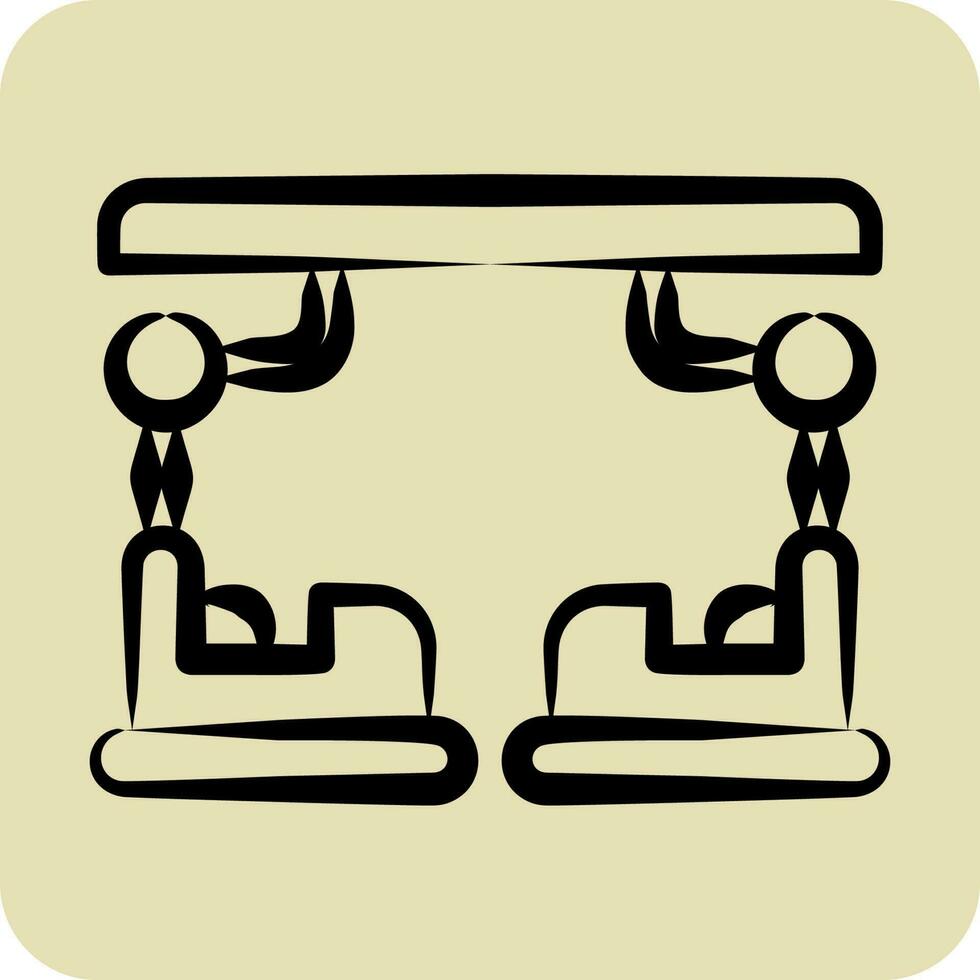 icône pare-chocs auto. en relation à amusement parc symbole. main tiré style. Facile conception modifiable. Facile illustration vecteur