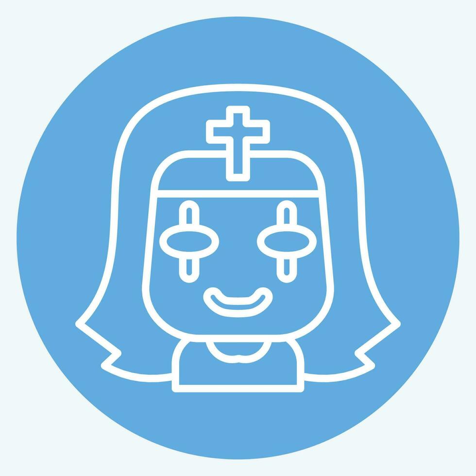 icône religieuse. en relation à Halloween symbole. bleu yeux style. Facile conception modifiable. Facile illustration vecteur