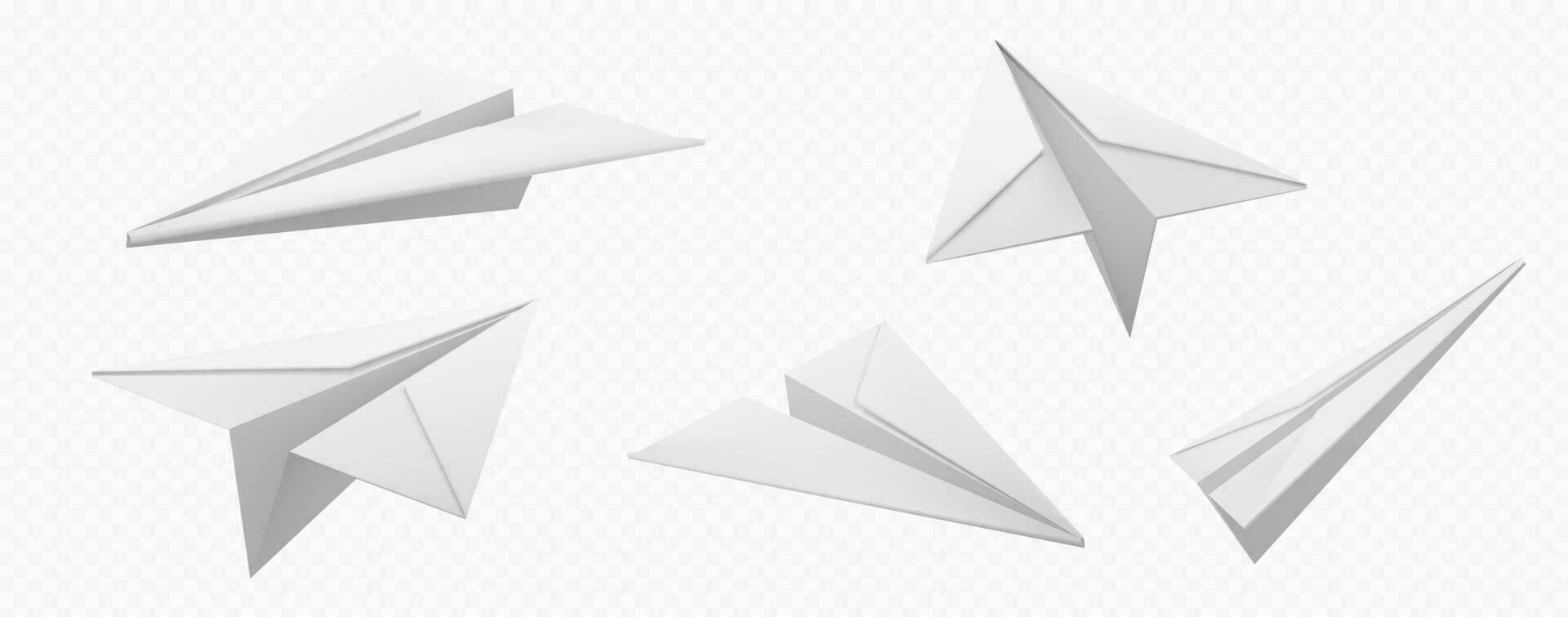 réaliste ensemble de 3d papier Avions vecteur