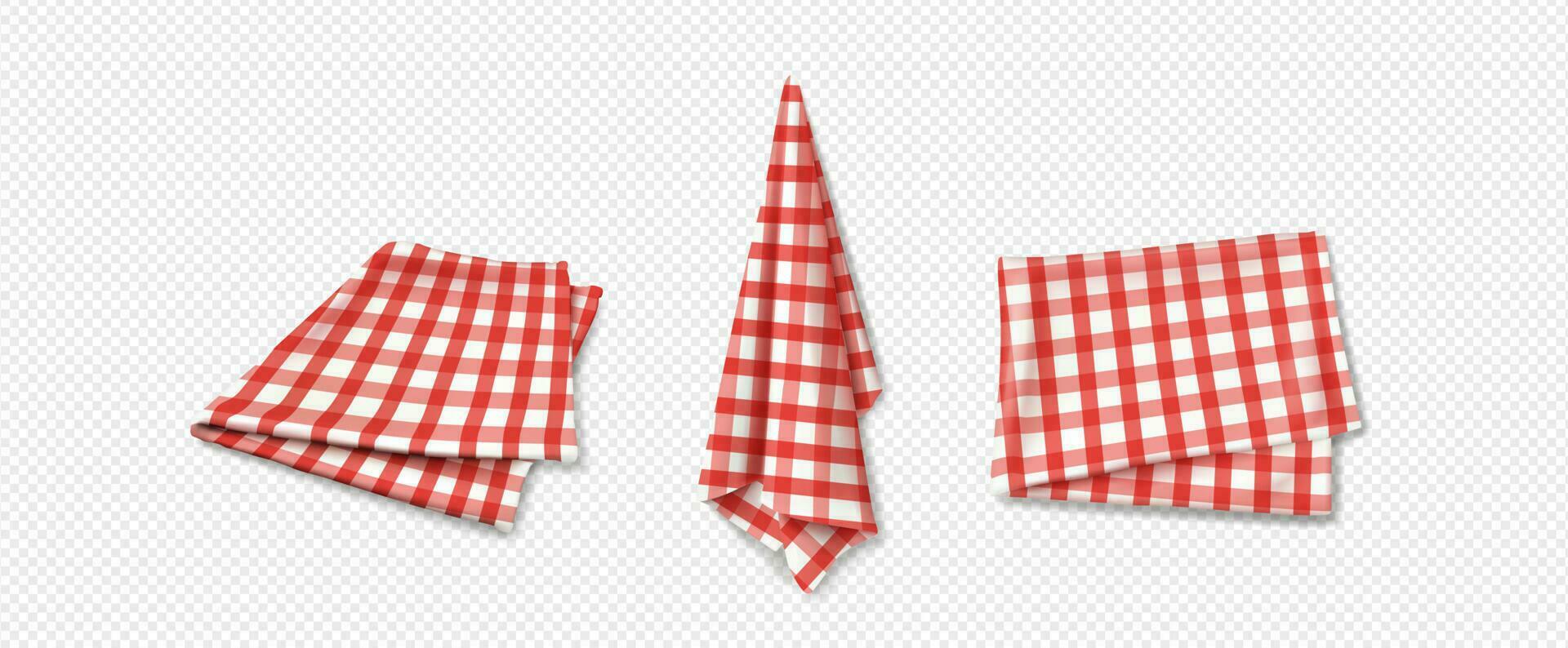 3d cuisine serviette chiffon, nappe de table pique-nique serviette de table vecteur