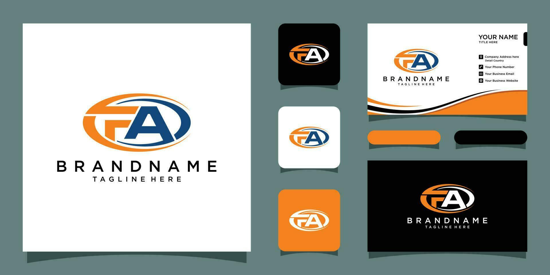 initiale FA logo monogramme conception modèle avec affaires carte conception prime vecteur