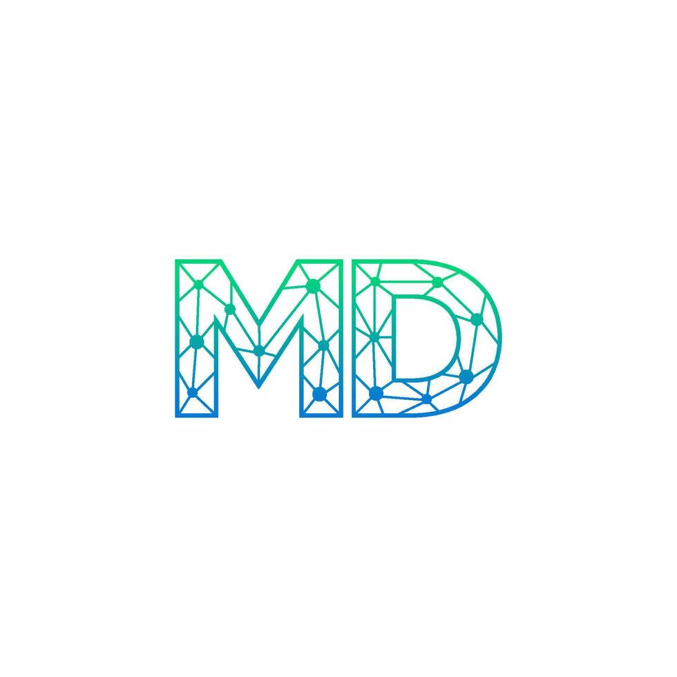 abstrait lettre Maryland logo conception avec ligne point lien pour La technologie et numérique affaires entreprise. vecteur