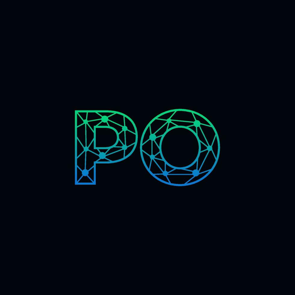 abstrait lettre po logo conception avec ligne point lien pour La technologie et numérique affaires entreprise. vecteur