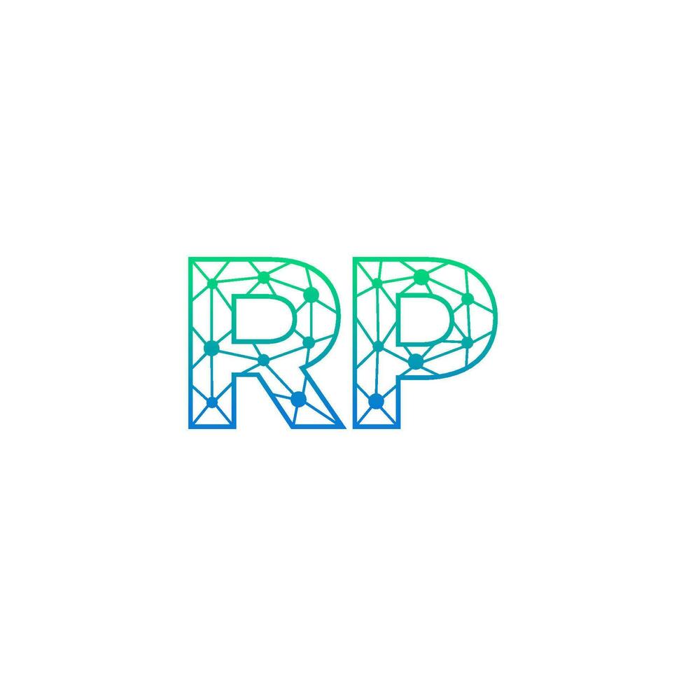 abstrait lettre rp logo conception avec ligne point lien pour La technologie et numérique affaires entreprise. vecteur