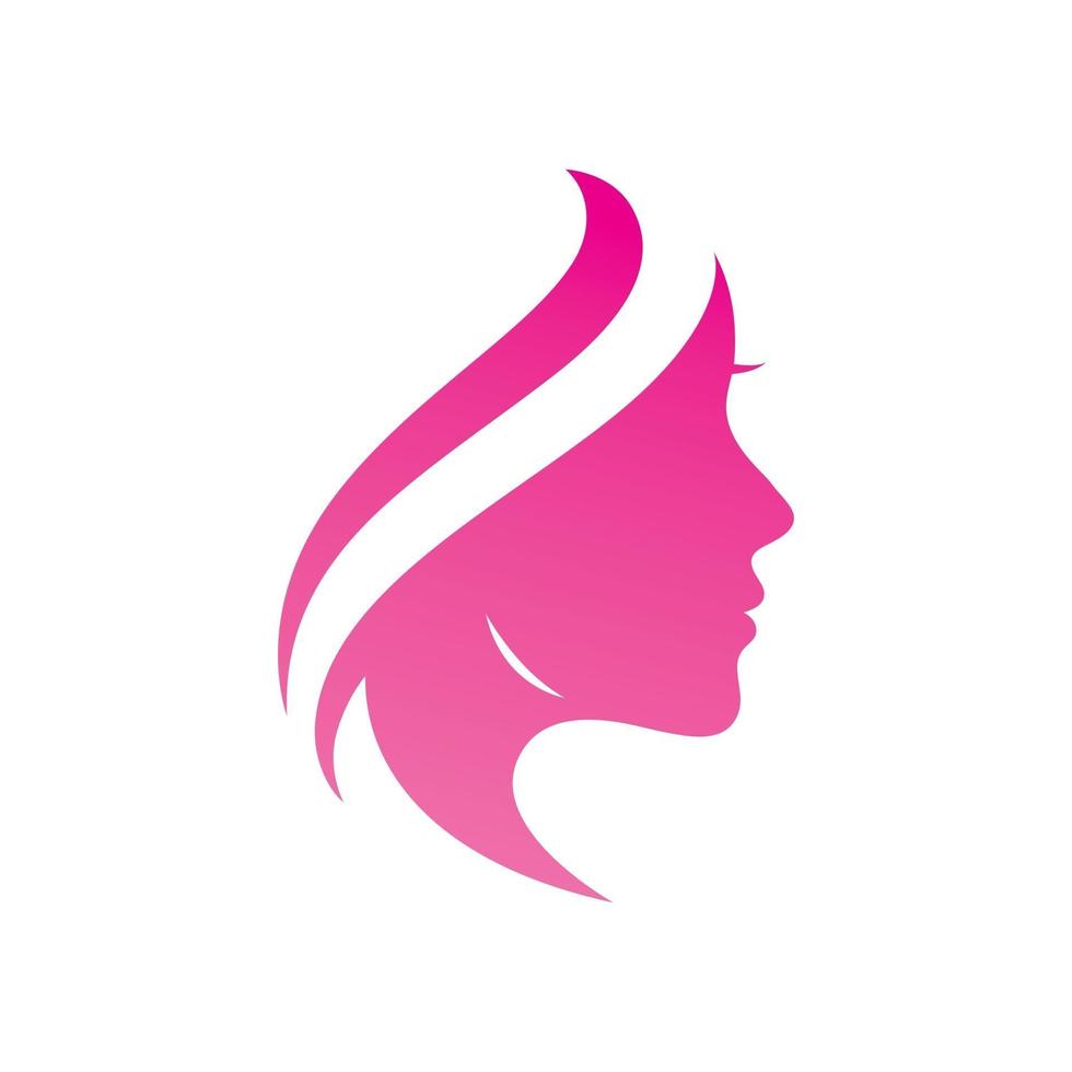 cheveux femme et visage logo et symboles vecteur