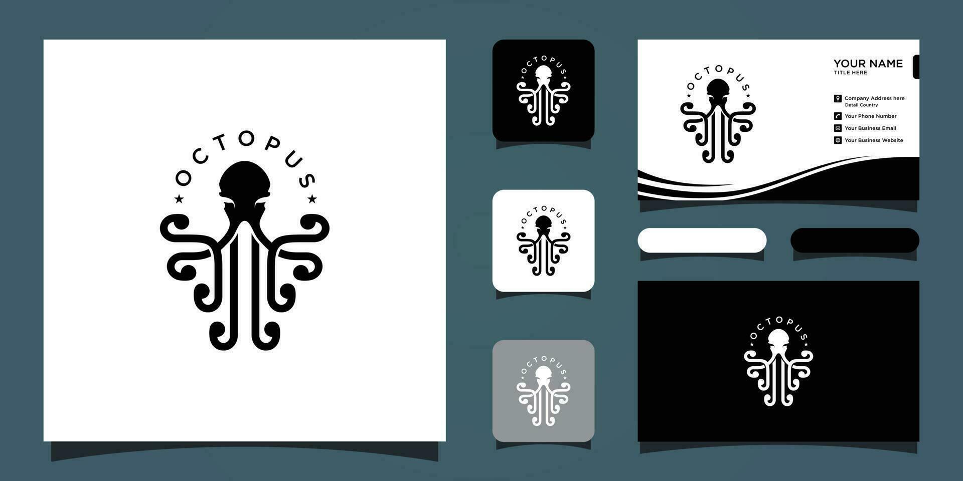 poulpe logo, Facile poulpe vecteur logo conception avec affaires carte conception prime vecteur prime