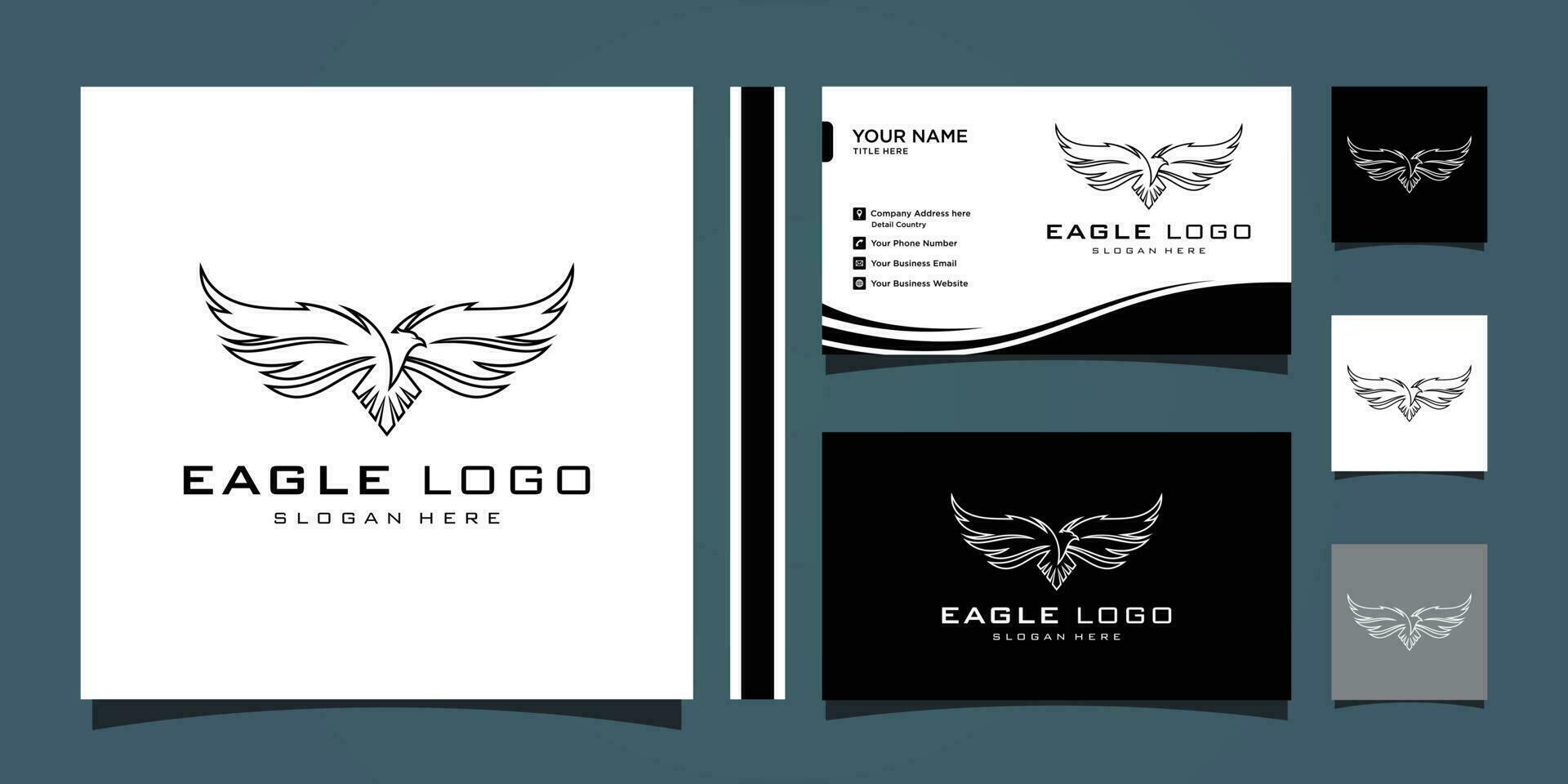 Aigle logo vecteur symbole, vecteur illustration avec affaires carte conception prime vecteur