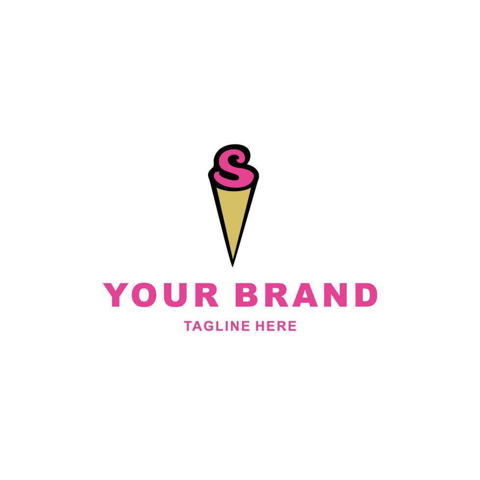 s lettre logo avec la glace crème combinaison vecteur