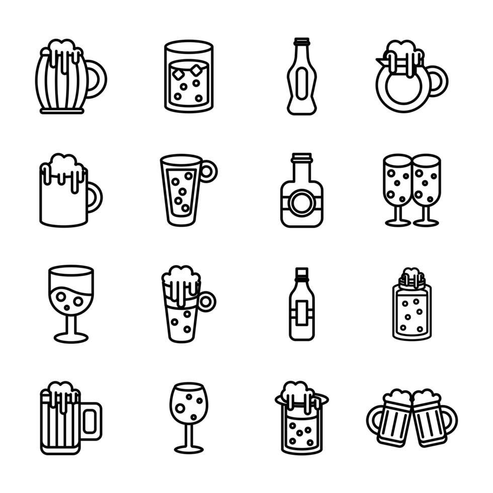 bundle d & # 39; icônes de la journée internationale de la bière vecteur