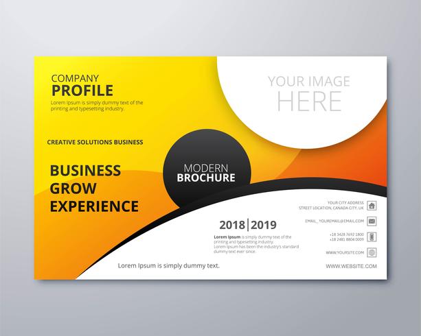 Business design coloré brochure modèle vectoriel vague