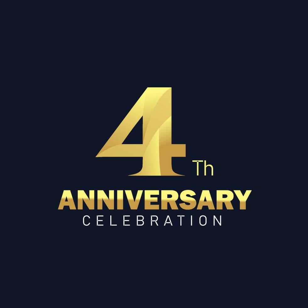 4e anniversaire logo conception, d'or anniversaire logo. 4e anniversaire modèle, 4e anniversaire fête vecteur
