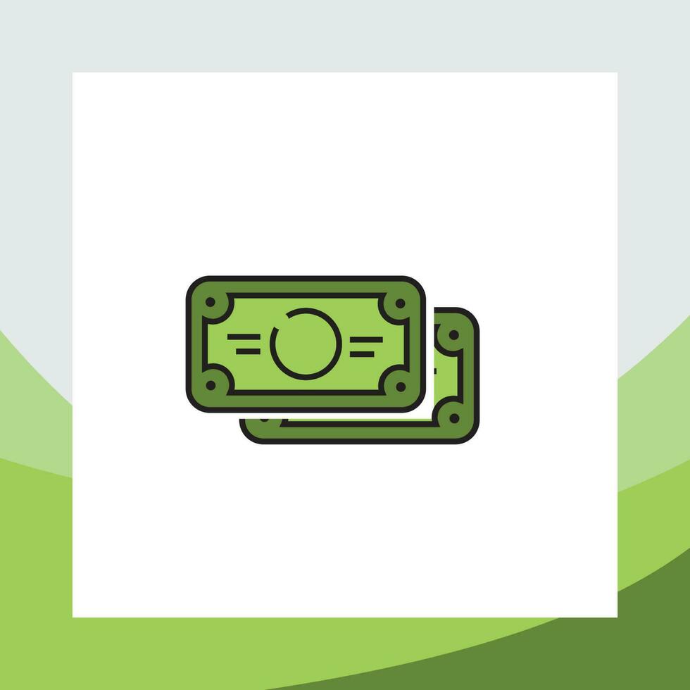 icône de deux vert billets de banque vecteur