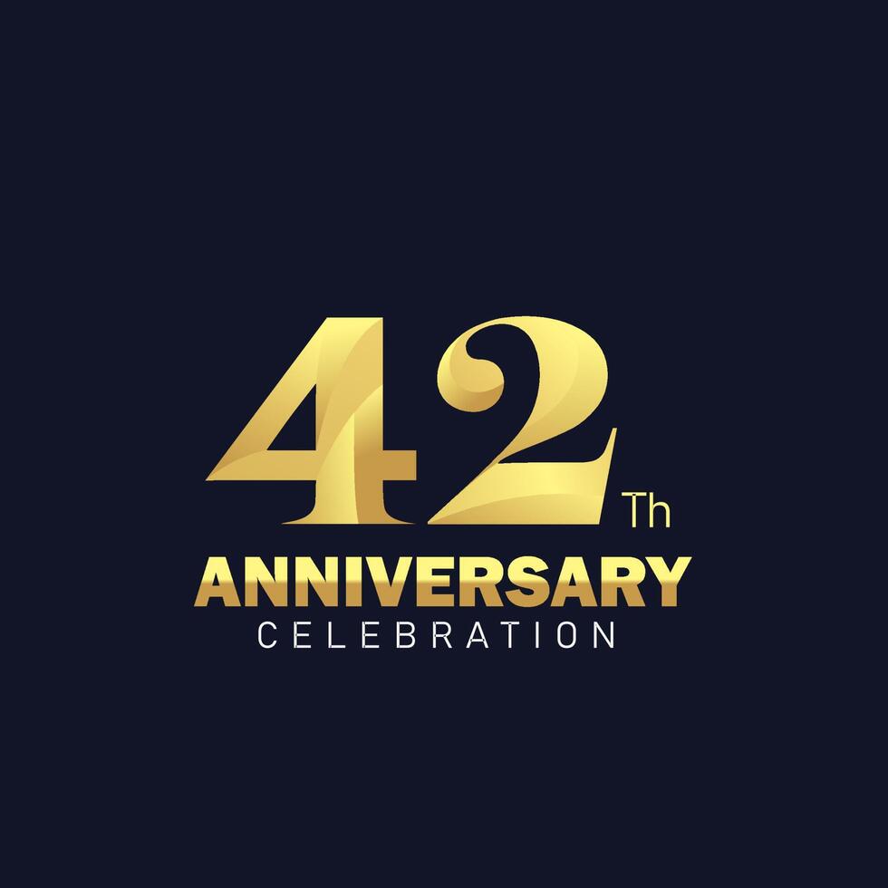 42e anniversaire logo conception, d'or anniversaire logo. 42e anniversaire modèle, 42e anniversaire fête vecteur