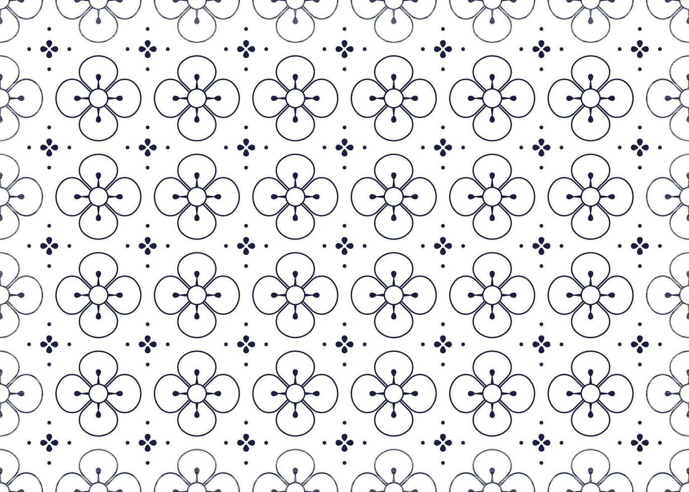 géométrique et fleur ligne ethnique en tissu sans couture modèle pour tissu tapis fond d'écran Contexte emballage etc. vecteur