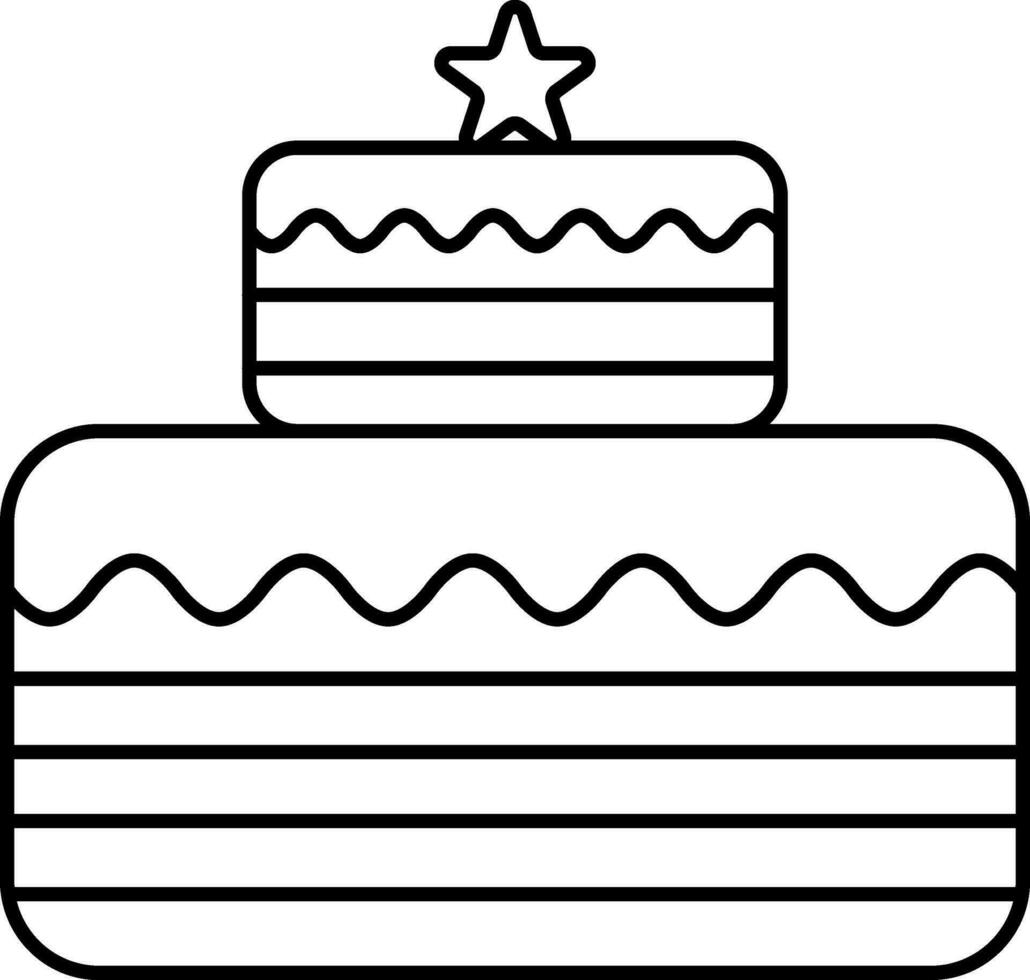 gâteau icône dans noir ligne art. vecteur