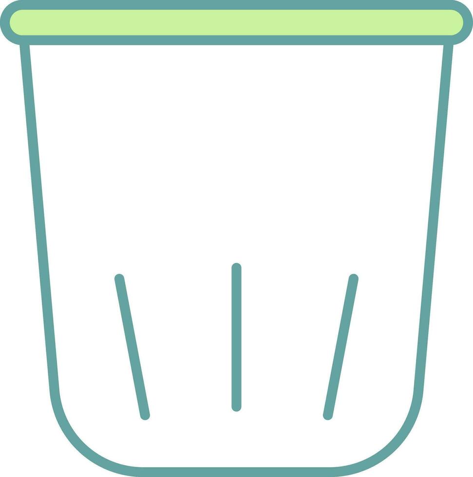 poubelle icône dans vert et blanc couleur. vecteur