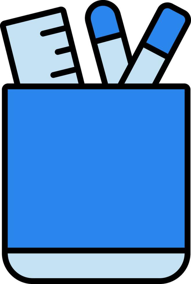 stylo titulaire icône dans bleu couleur. vecteur