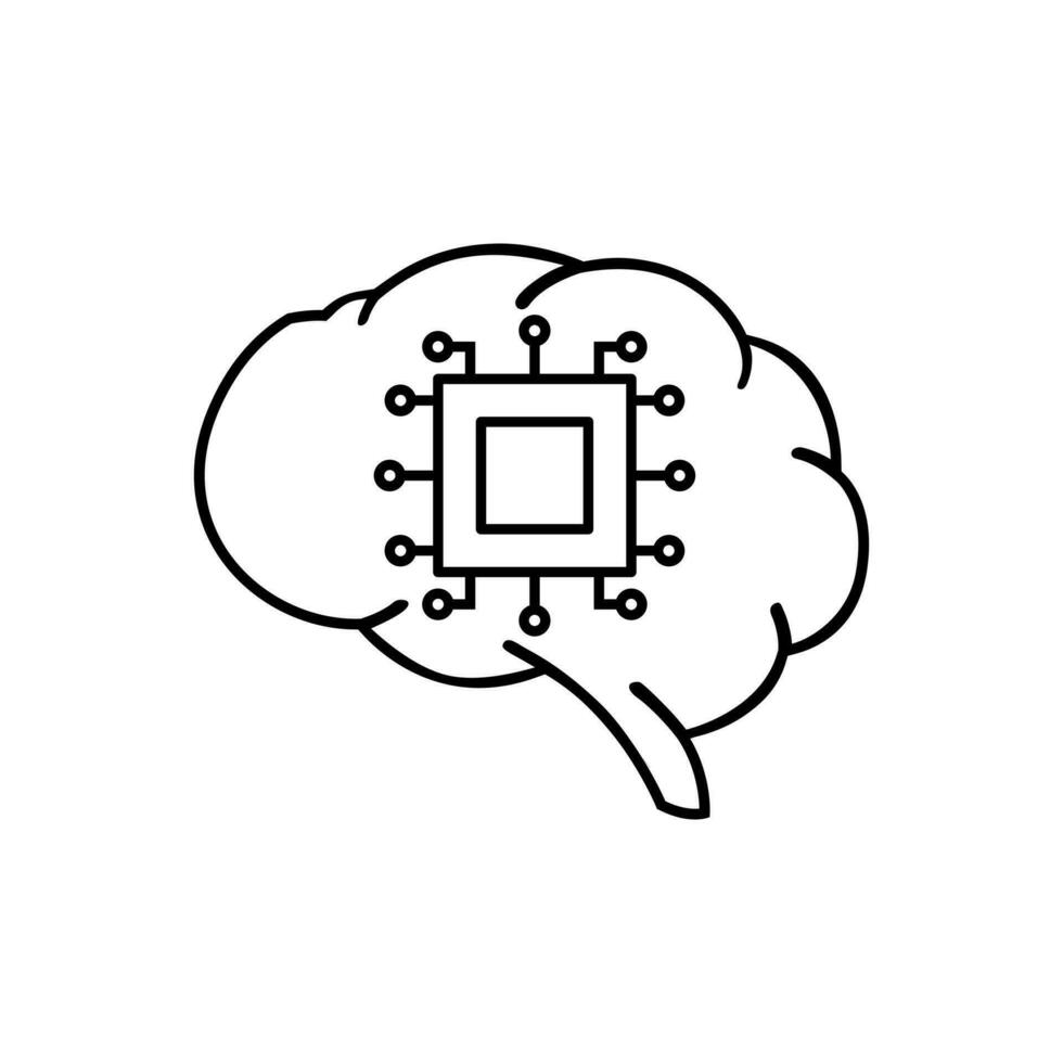 artificiel intelligence icône vecteur. ai illustration signe. La technologie symbole. vecteur