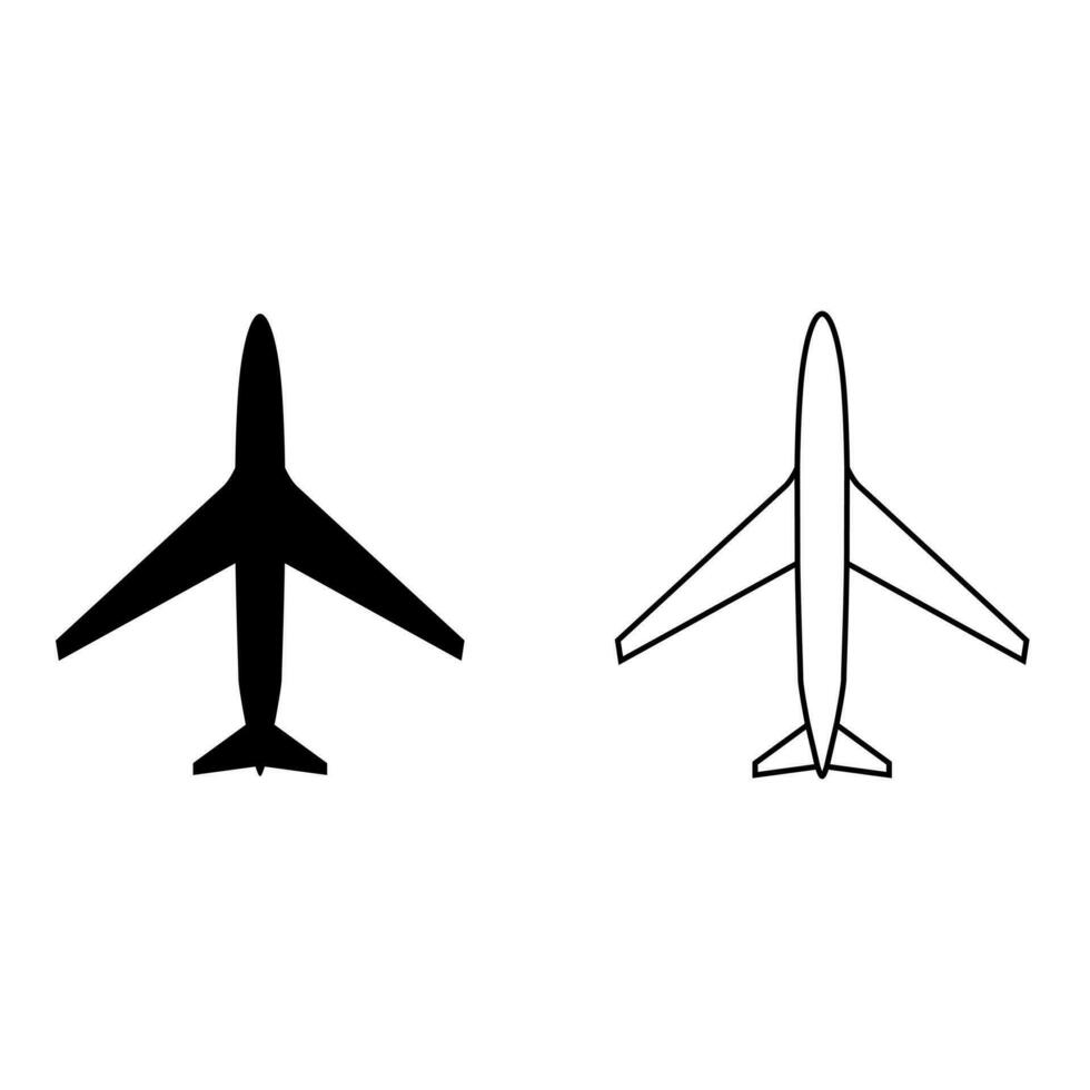 avion icône vecteur ensemble. avion illustration signe collection. avion symbole ou logo.