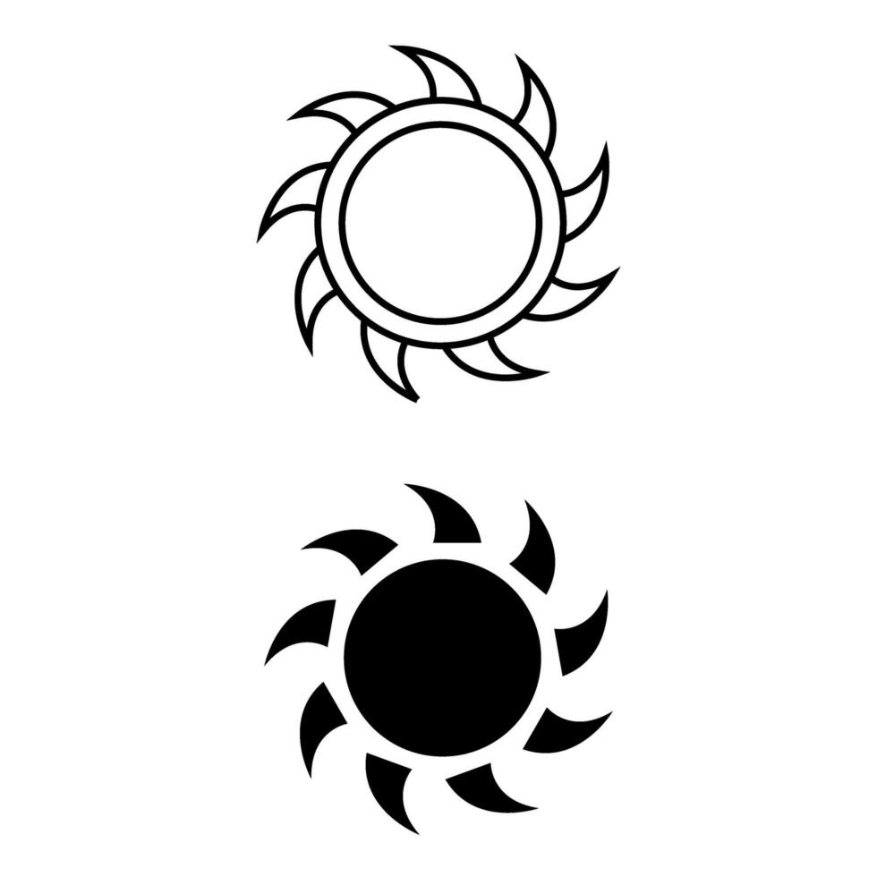 Soleil icône vecteur ensemble. été illustration signe collection. temps symbole ou logo.