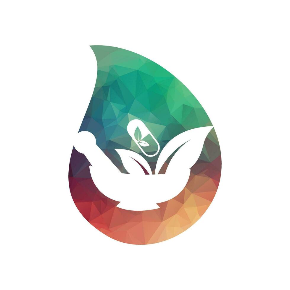 pharmacie logo icône vecteur modèle. à base de plantes médicament logo.