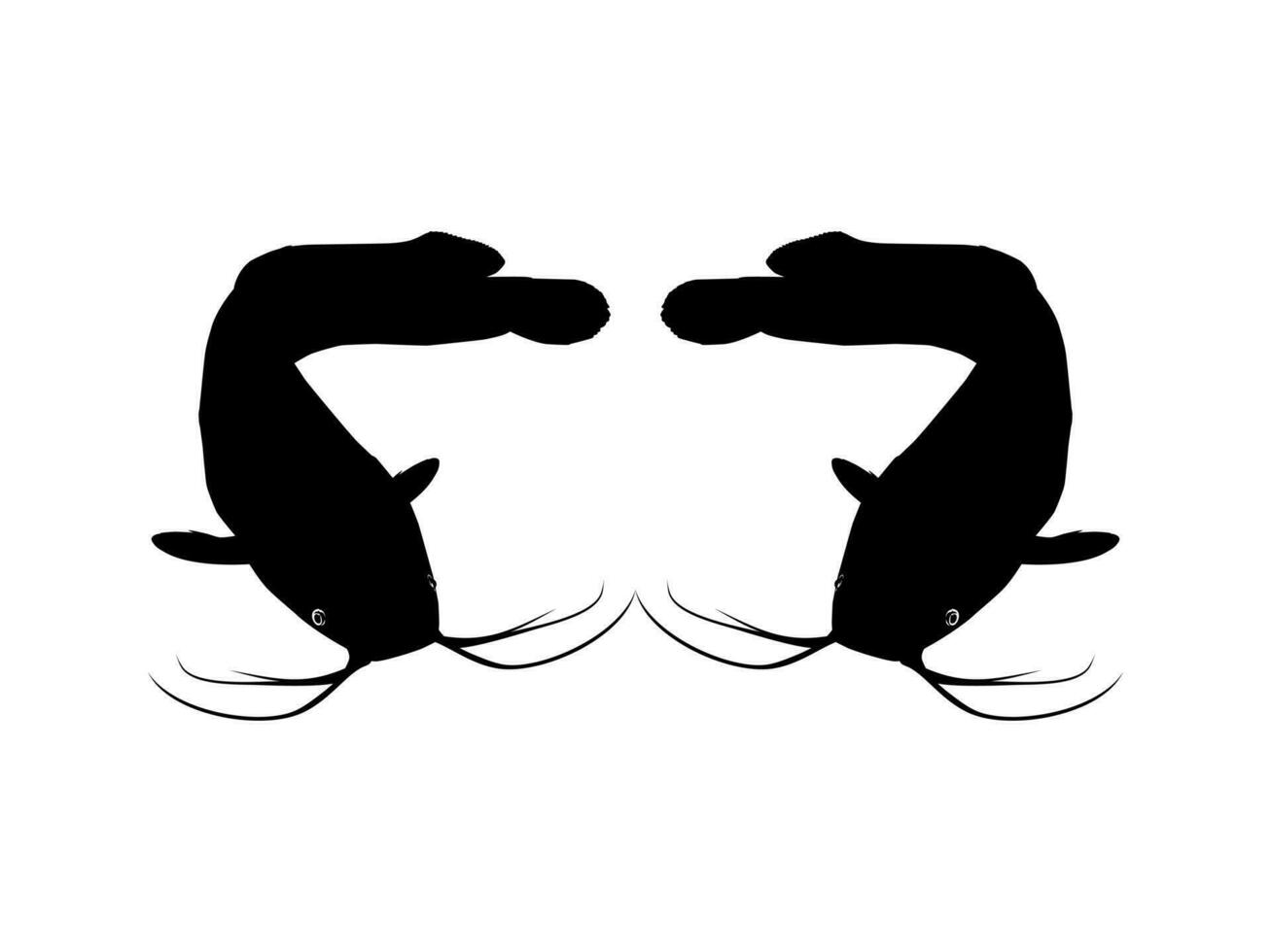 paire de le Poisson-chat silhouette pour logo taper, art illustration, applications, site Internet, pictogramme ou graphique conception élément. vecteur illustration