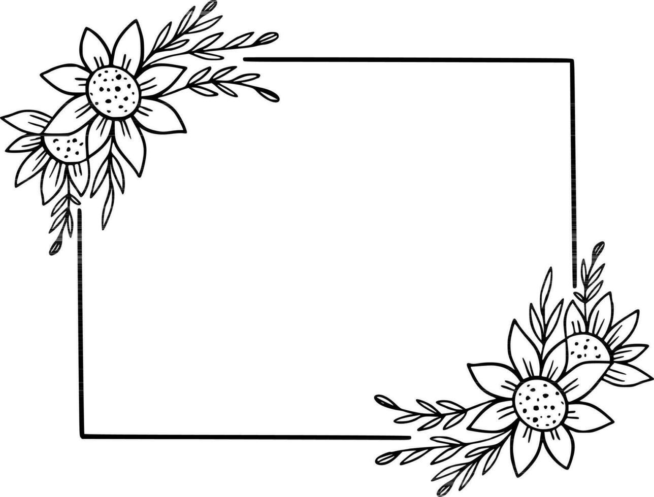 floral carré Cadre illustration vecteur