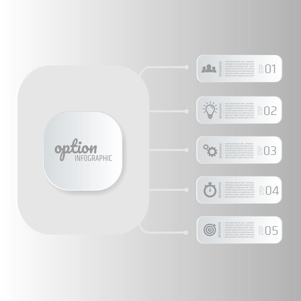 Les icônes commerciales et marketing des éléments infographiques modernes peuvent être utilisées pour le concept de conception Web de diagramme de mise en page de flux de travail vecteur