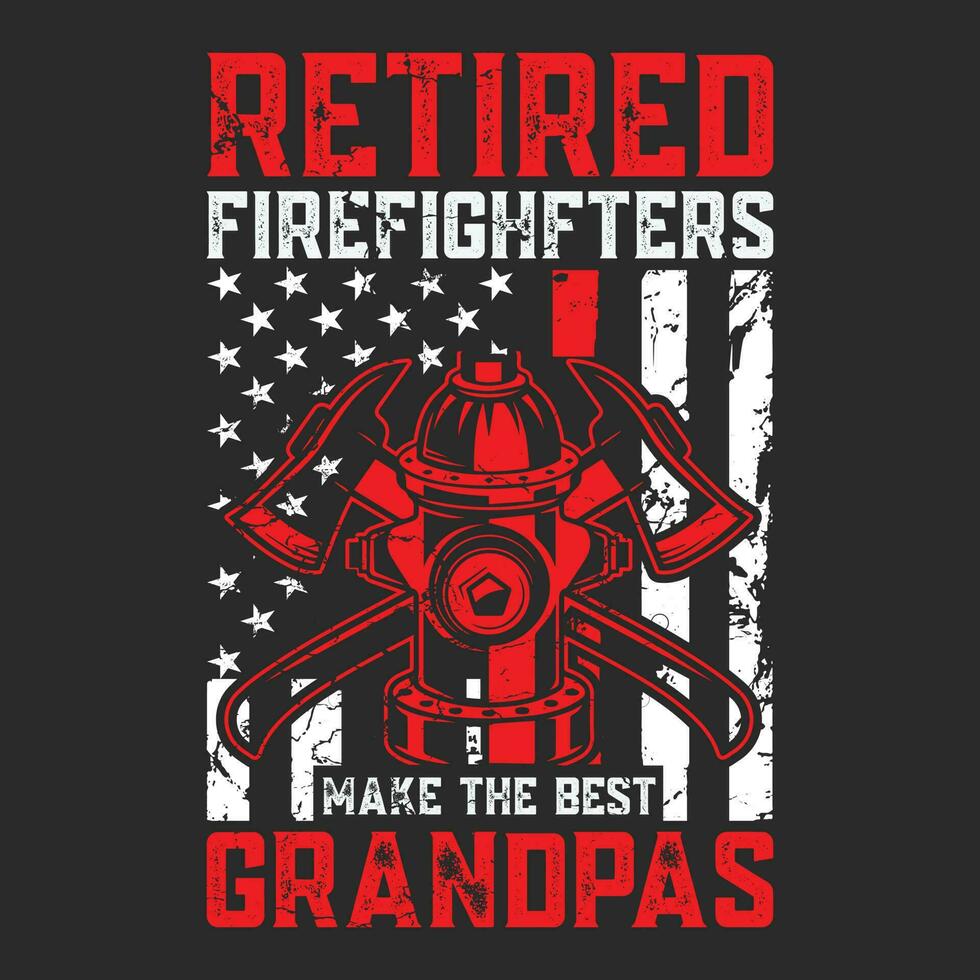 pompier retraite cadeau T-shirt conception vecteur