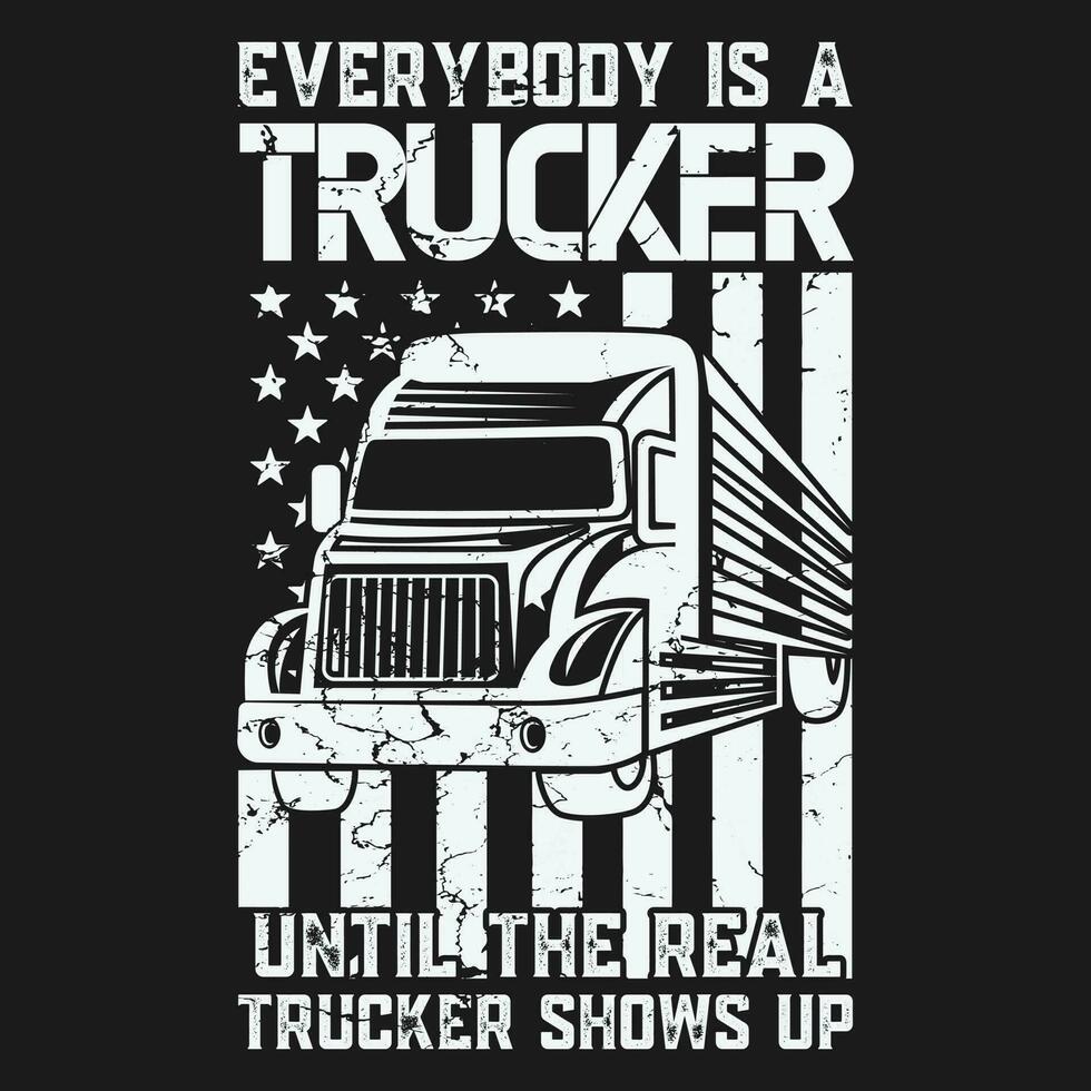 marrant toutes les personnes est une remorquer un camion chauffeur jusqu'à ce que le réel spectacles en haut col en v cadeau T-shirt vecteur