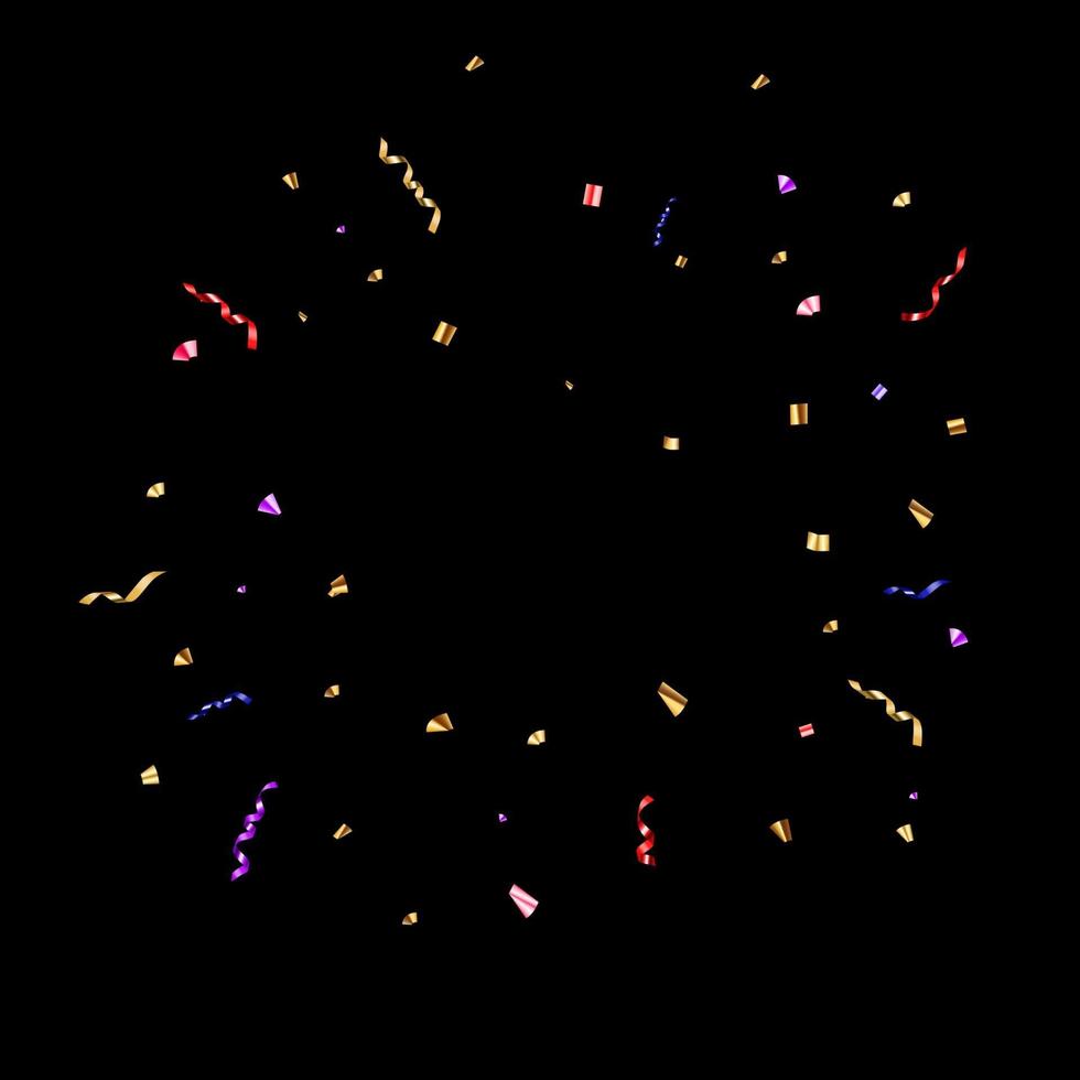 confettis abstraits et ruban de paillettes brillant pour fond de vacances de fête vecteur