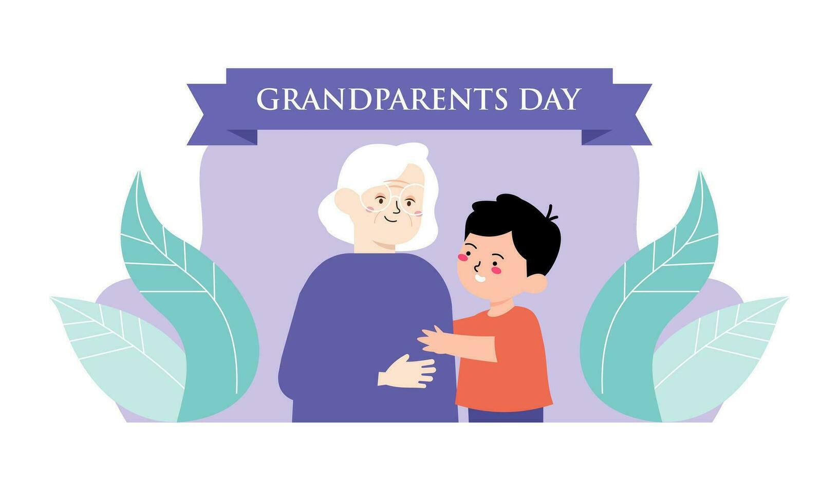 bonne fête des grands-parents, illustration de fond âgée vecteur