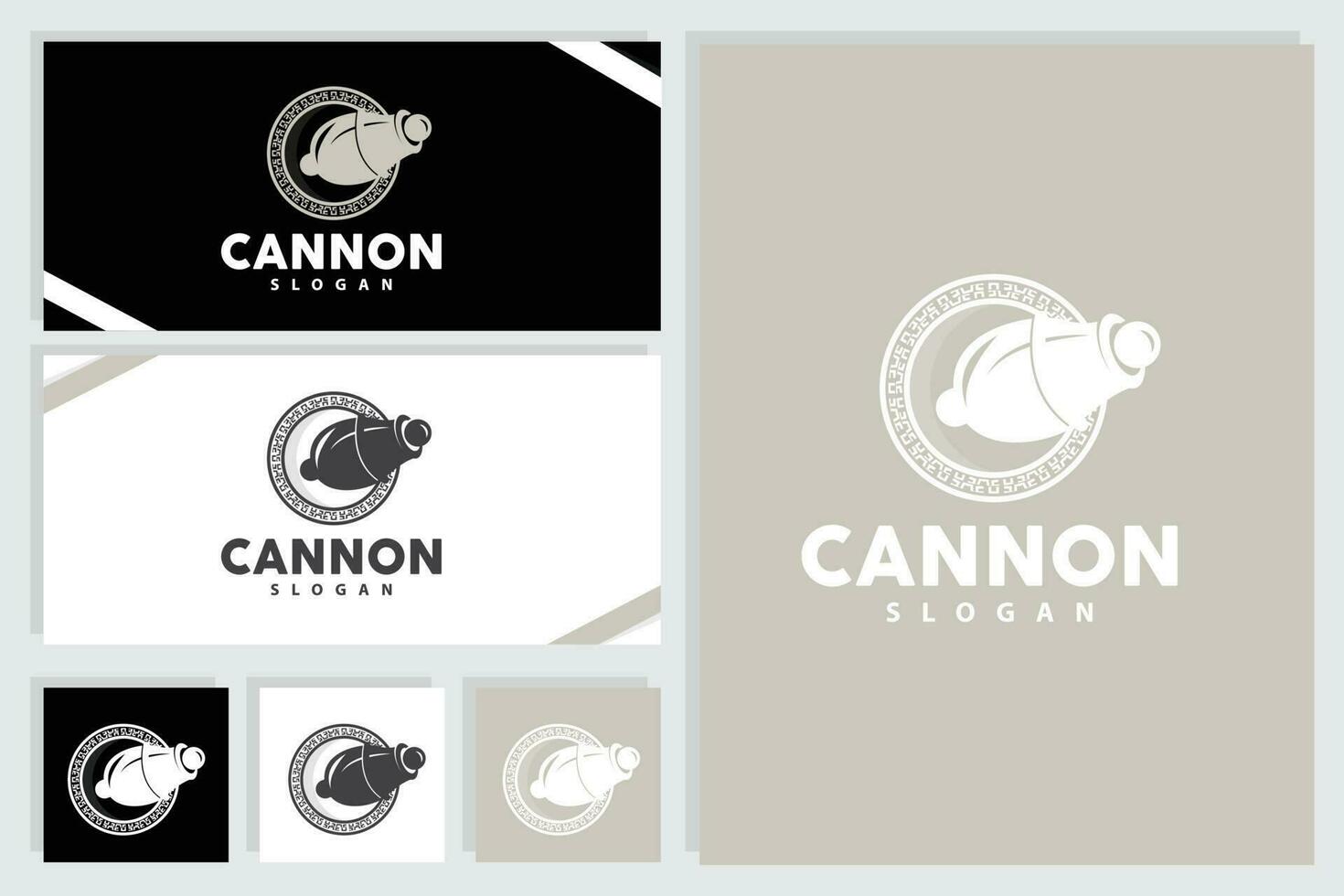 canon logo, élégant Facile conception rétro ancien style, guerre artillerie vecteur, illustration symbole icône vecteur